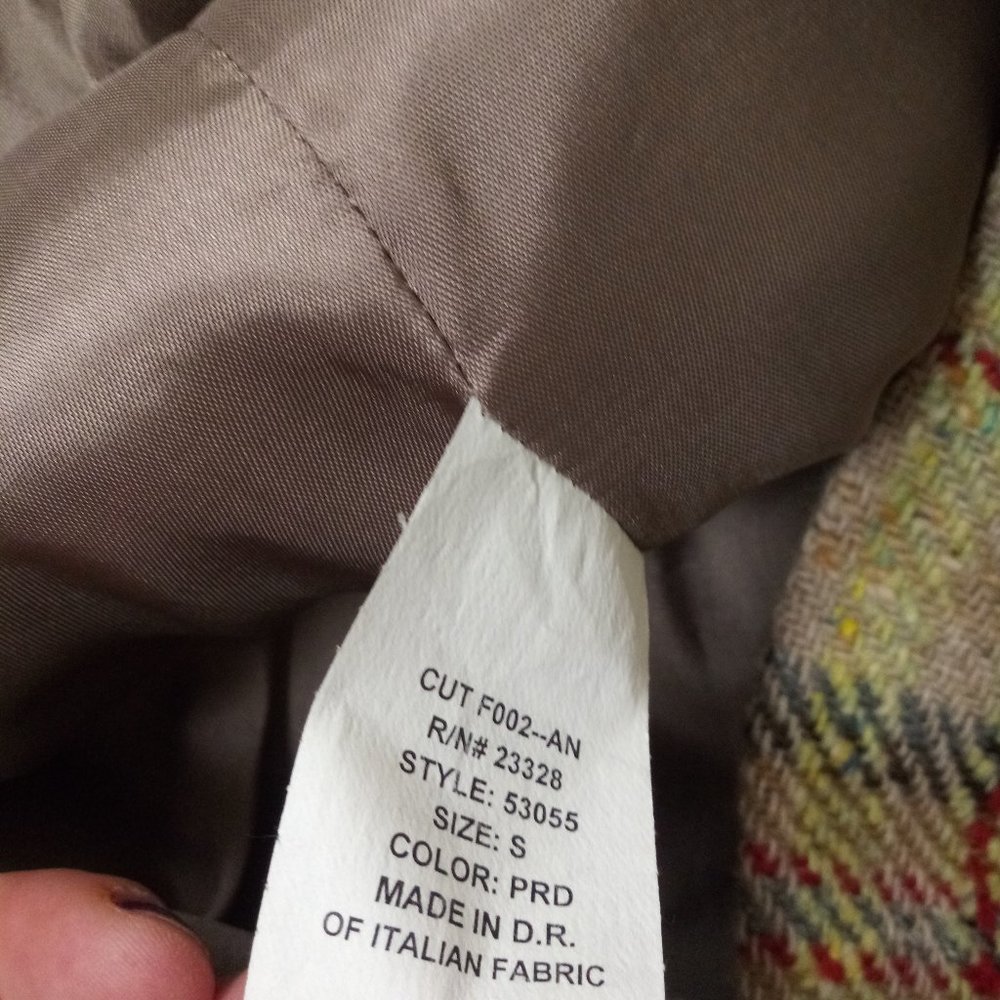 Artifacts Collection Wool Jacket Coat Plaid Tan S… - image 5